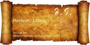 Herbst Ilona névjegykártya